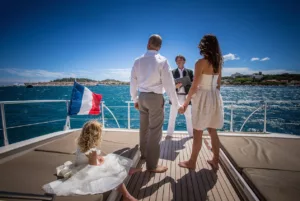 Pierre as a celebrant on a boat in mediteranean see