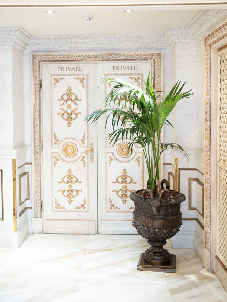 detail of architecture in and decoration Hotel Splendid Royal in Rome