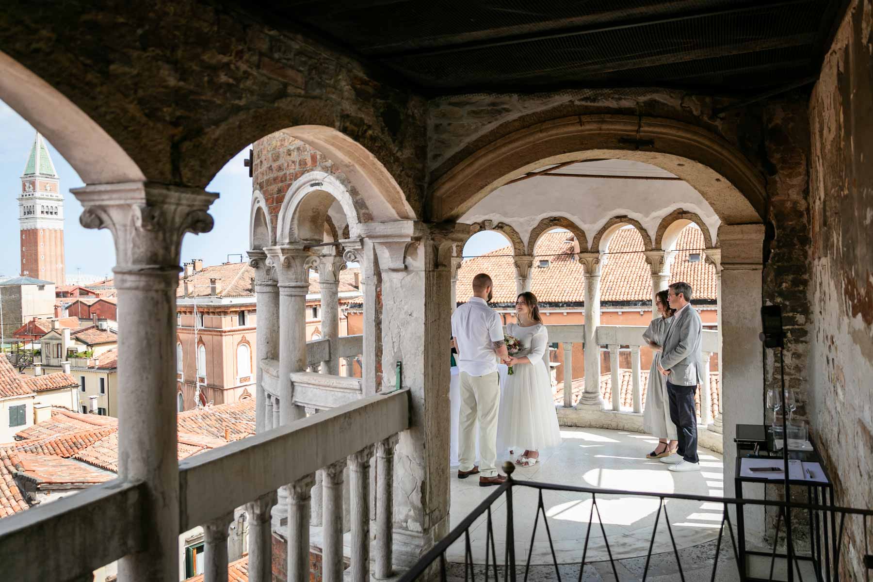 The intimate location in scala Contarini with a great view over the roof top in Venice