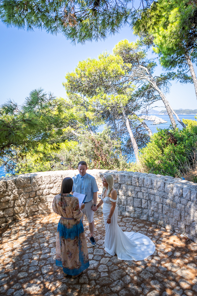 The very intimate location for the couple during ceremony