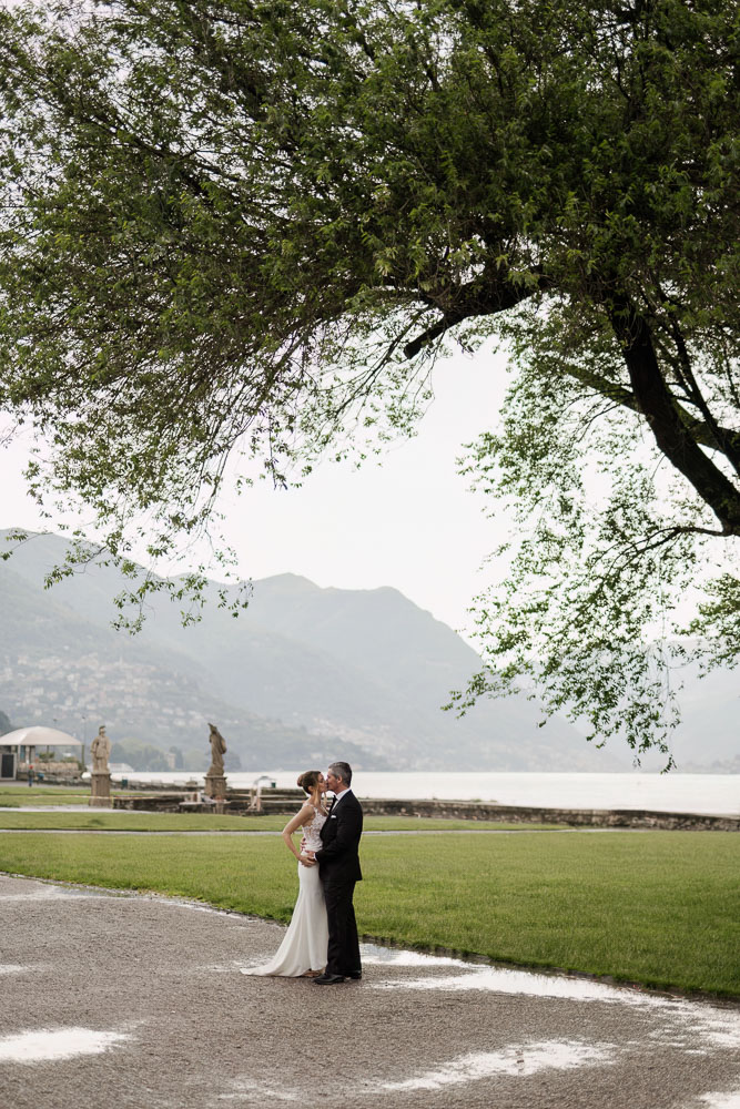 The very elegant garden of Villa Olmo at Lake Como