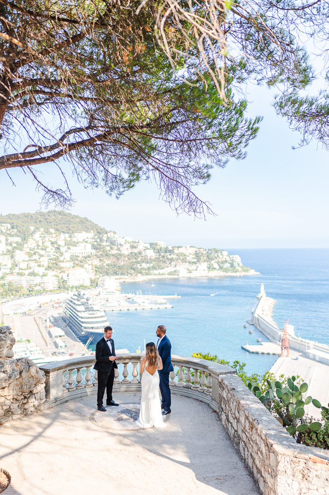 the beautiful view on the bay from the balcony for the ceremony