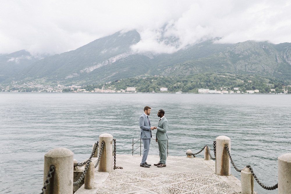 The pier of the Villa Melzi d'eril over the lake