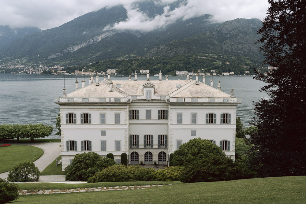 The Villa Melzi d'Eril viewed from the hill of the garden