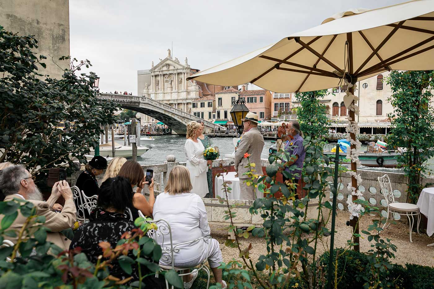 The private garden overlooking the grand canal in venice