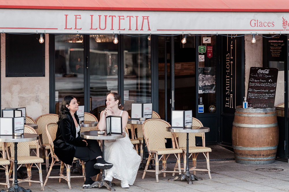 The typical terrace of a Parisian cafe