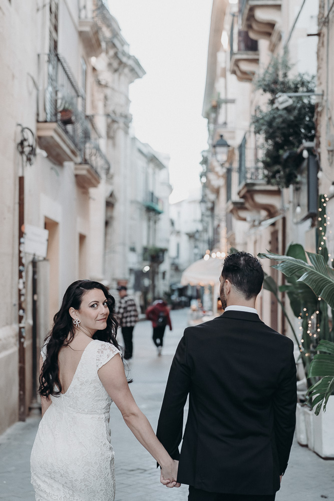 Walking in the cobblestone streets